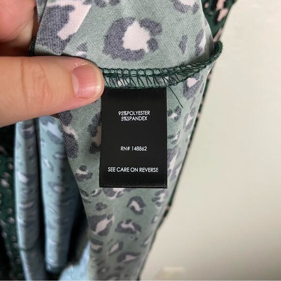 Torrid Green Leopard Midi Studio Knit Hi-Low Dress 2X NWT 12783032 - Picture 8 of 11